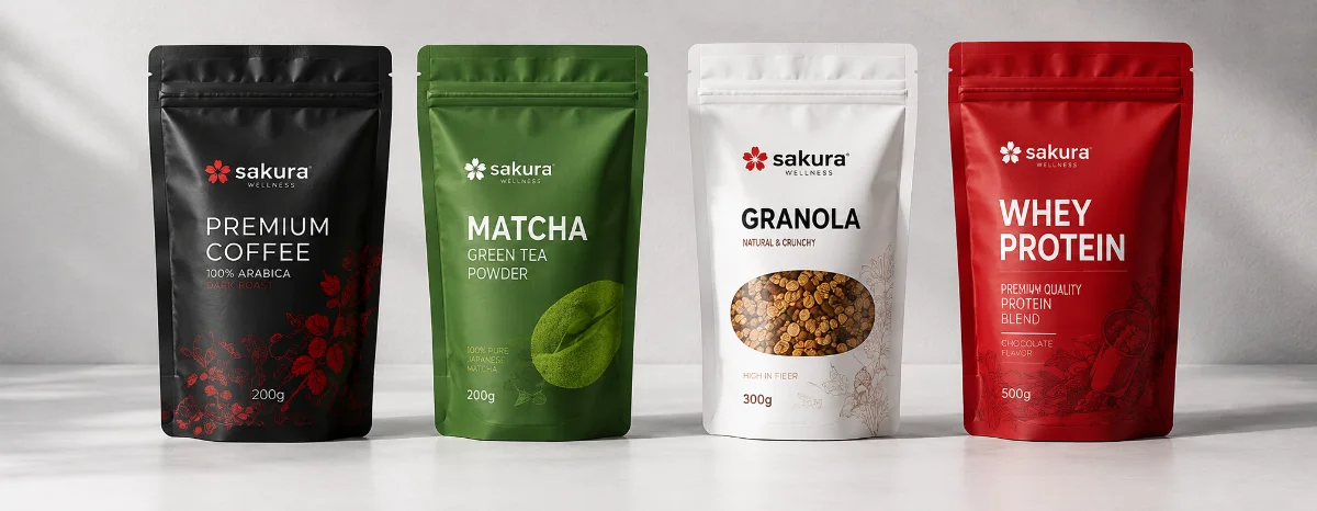 Standup pouch product photo